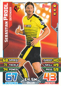 Sebastian Prodl Watford 2015/16 Topps Match Attax #310